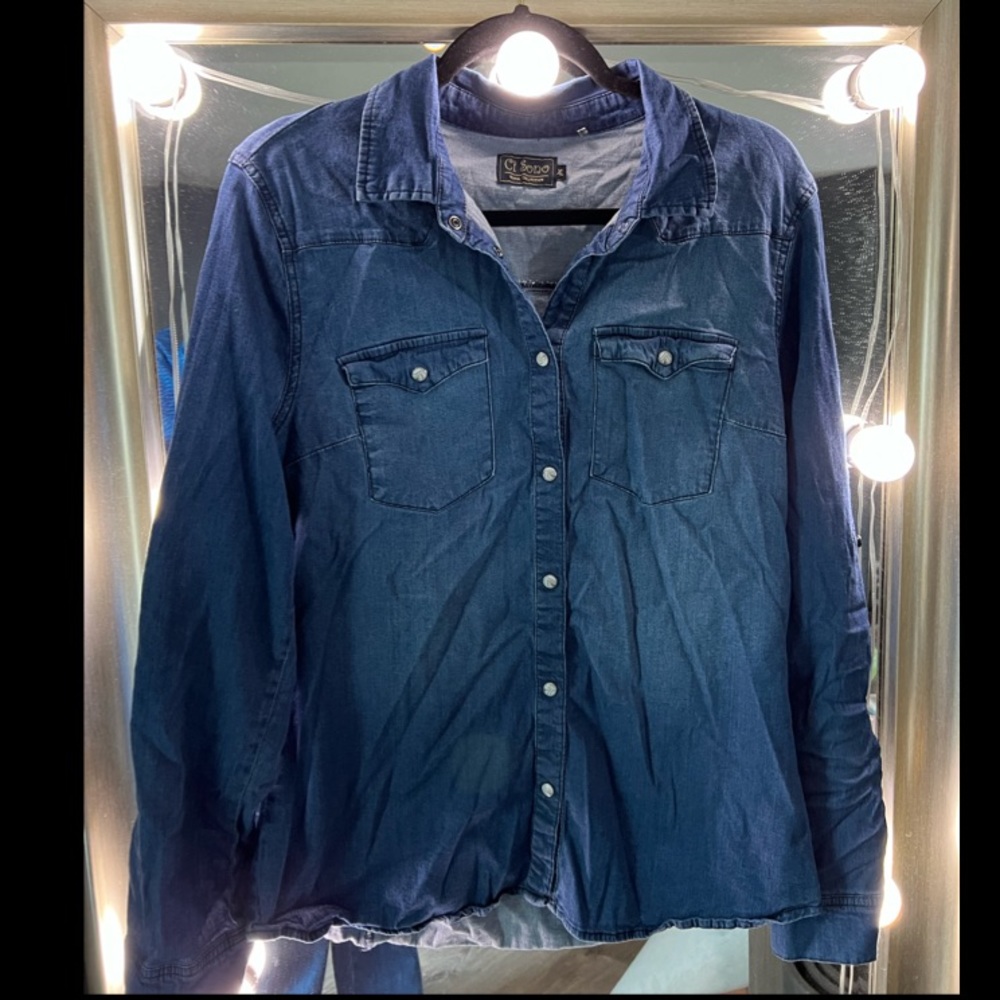 Denim Pearl Snap